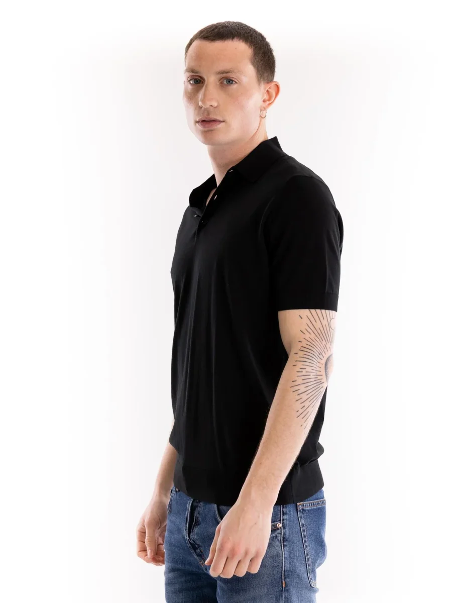 Maglia polo uomo nera - immagine 3