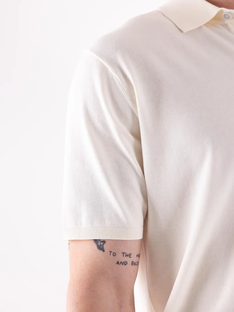 Maglia polo uomo Nito in filo bianca - immagine 5