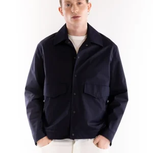 Caban uomo in tessuto blu