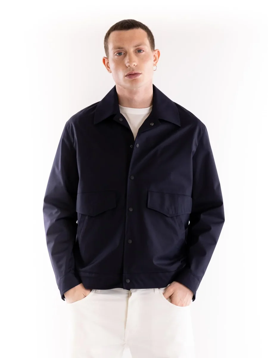 Caban uomo in tessuto blu