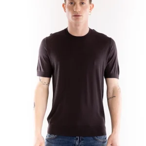 Maglia uomo girocollo in filo marrone