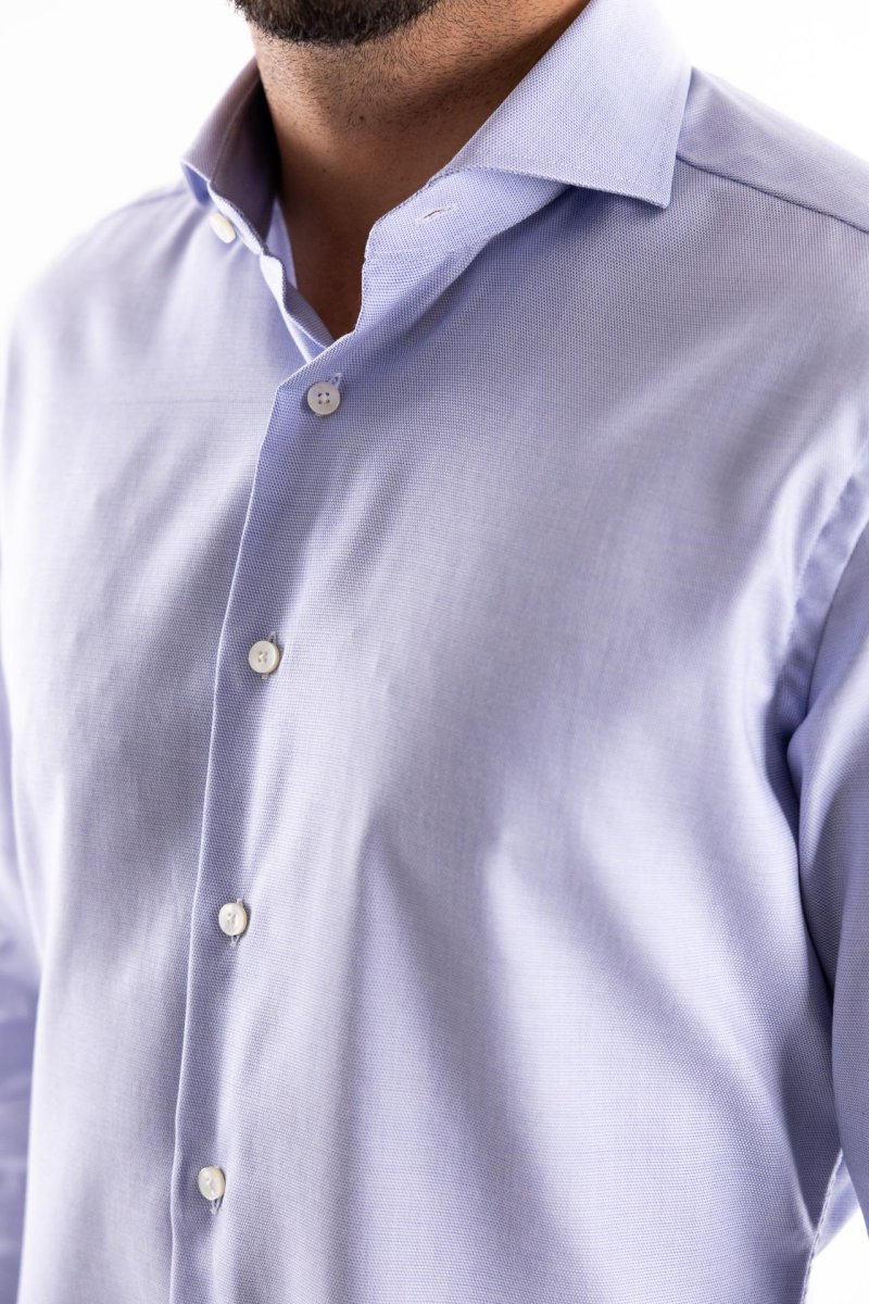 Camicia travel collo francese in oxford azzurro - immagine 5