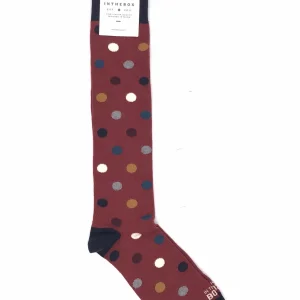 Calzini lunghi pois bordò