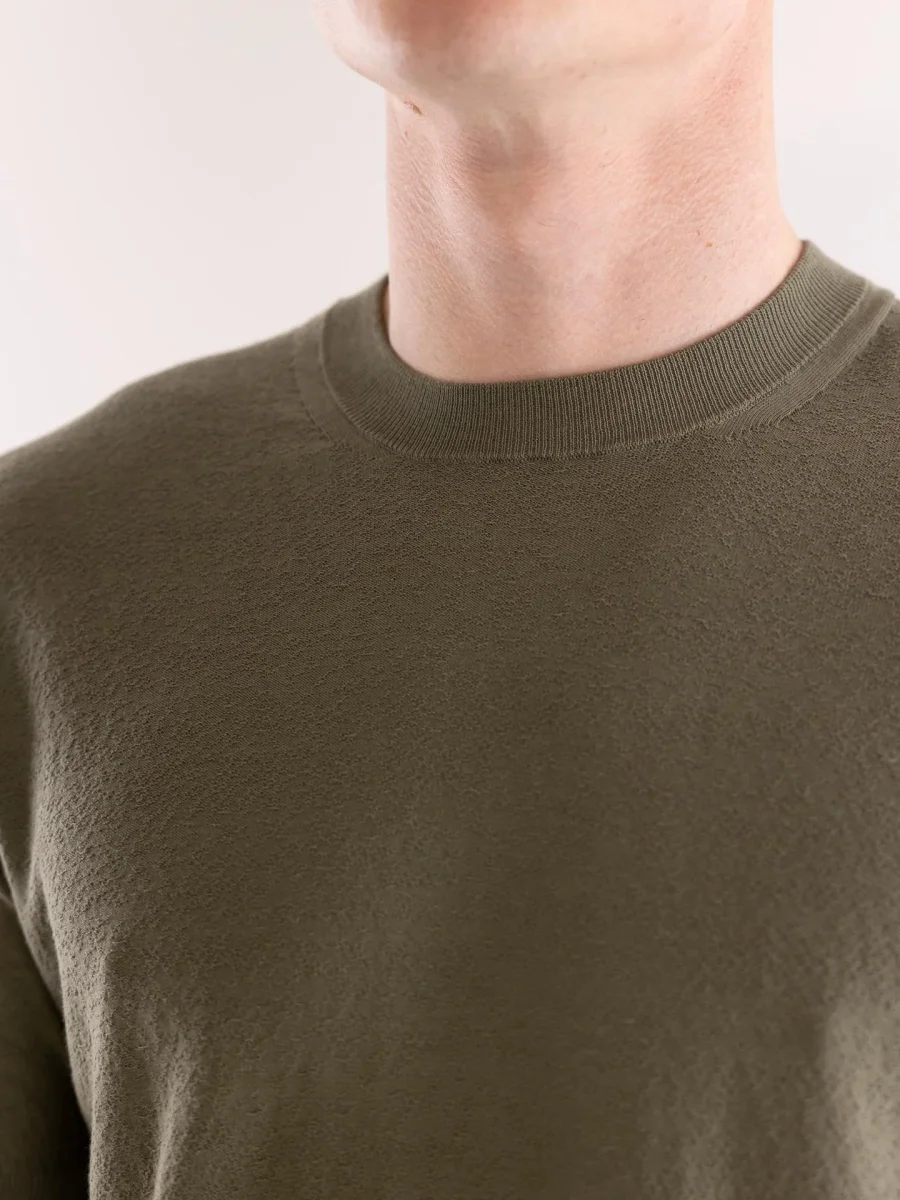 T-shirt uomo in filo lavorato kaki - immagine 7