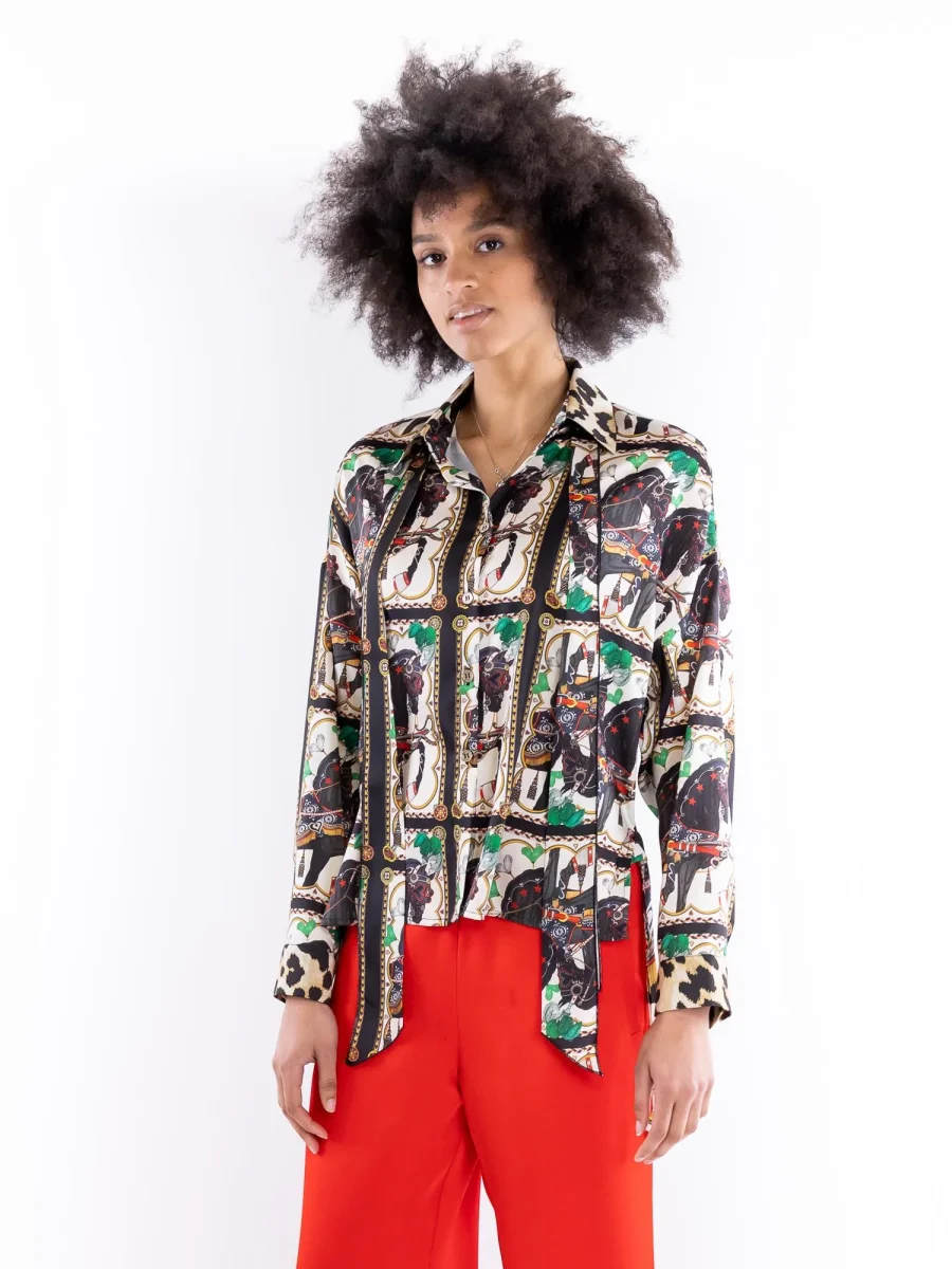 Camicia Sicily horse foulard multicolor