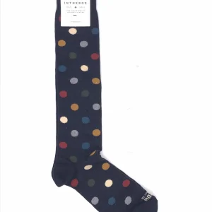 Calzini lunghi pois blu