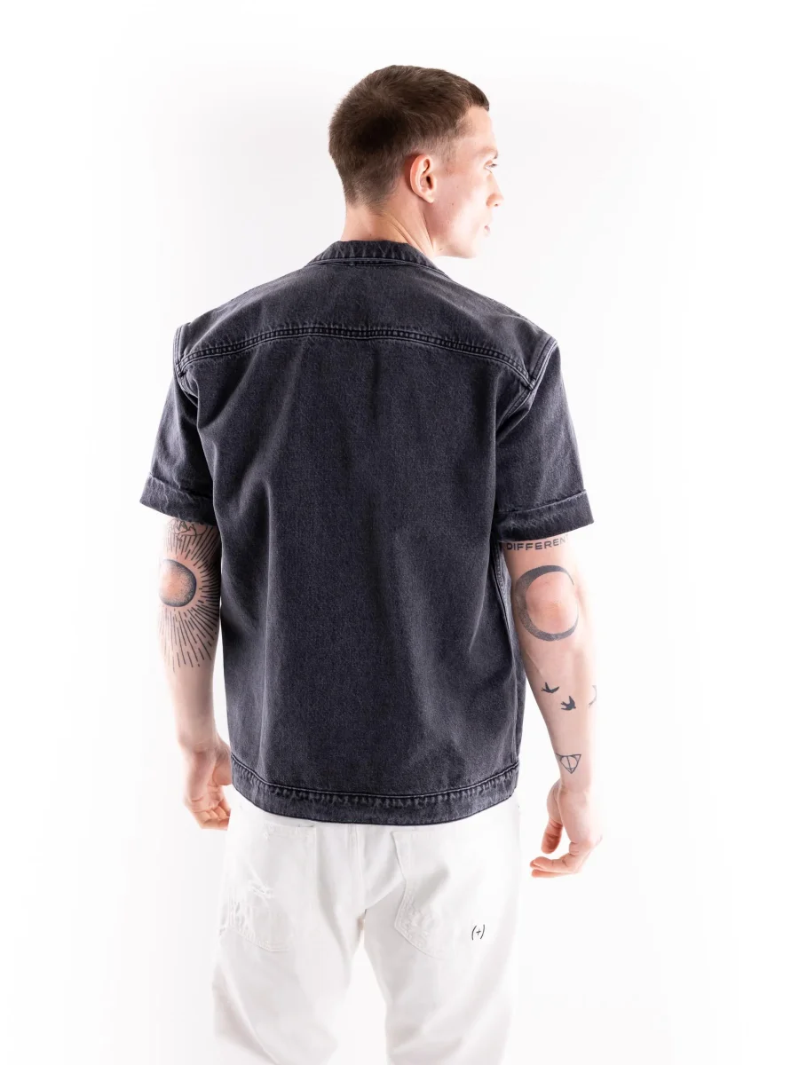Over shirt in denim grigio - immagine 4