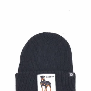 Berretto Bad boy effetto maglia nero