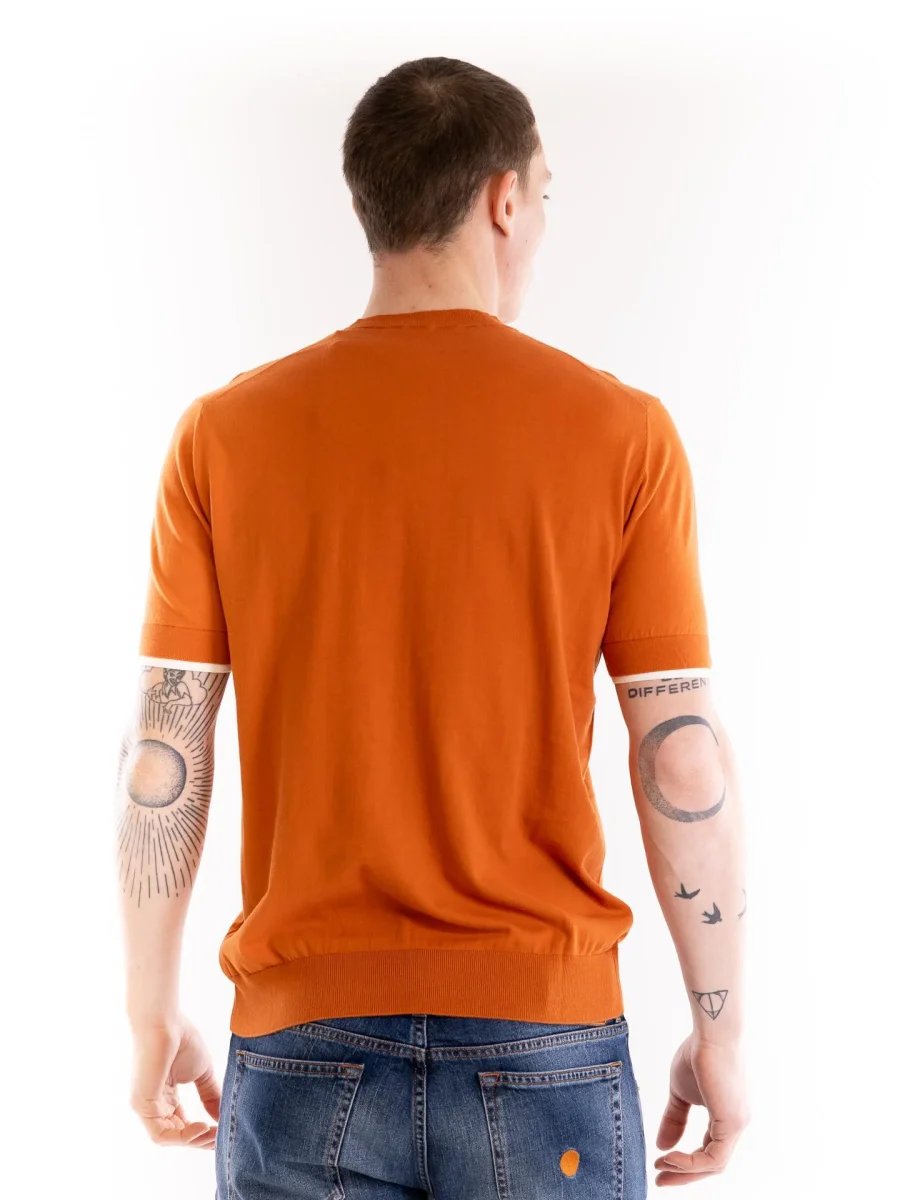 Maglia uomo girocollo arancio - immagine 4