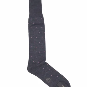 Calzini lunghi Bill pois grigio