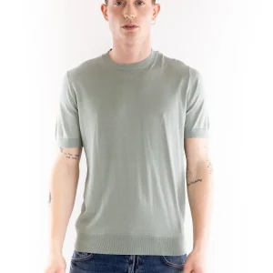 Maglia uomo girocollo in filo verde acqua