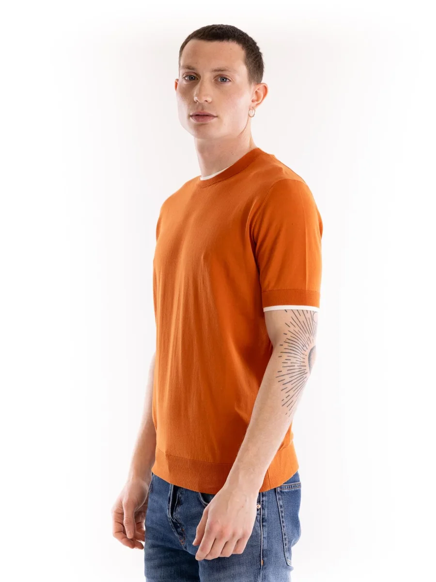 Maglia uomo girocollo arancio - immagine 3