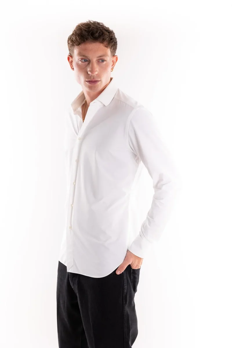 Camicia Active collo francese twill bianca - immagine 3