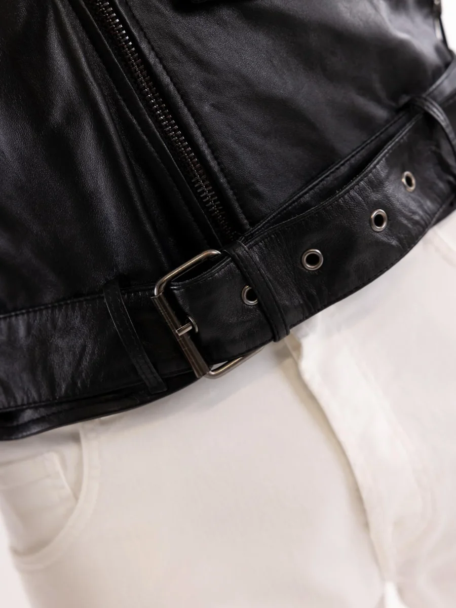 Chiodo uomo in pelle nera - immagine 9