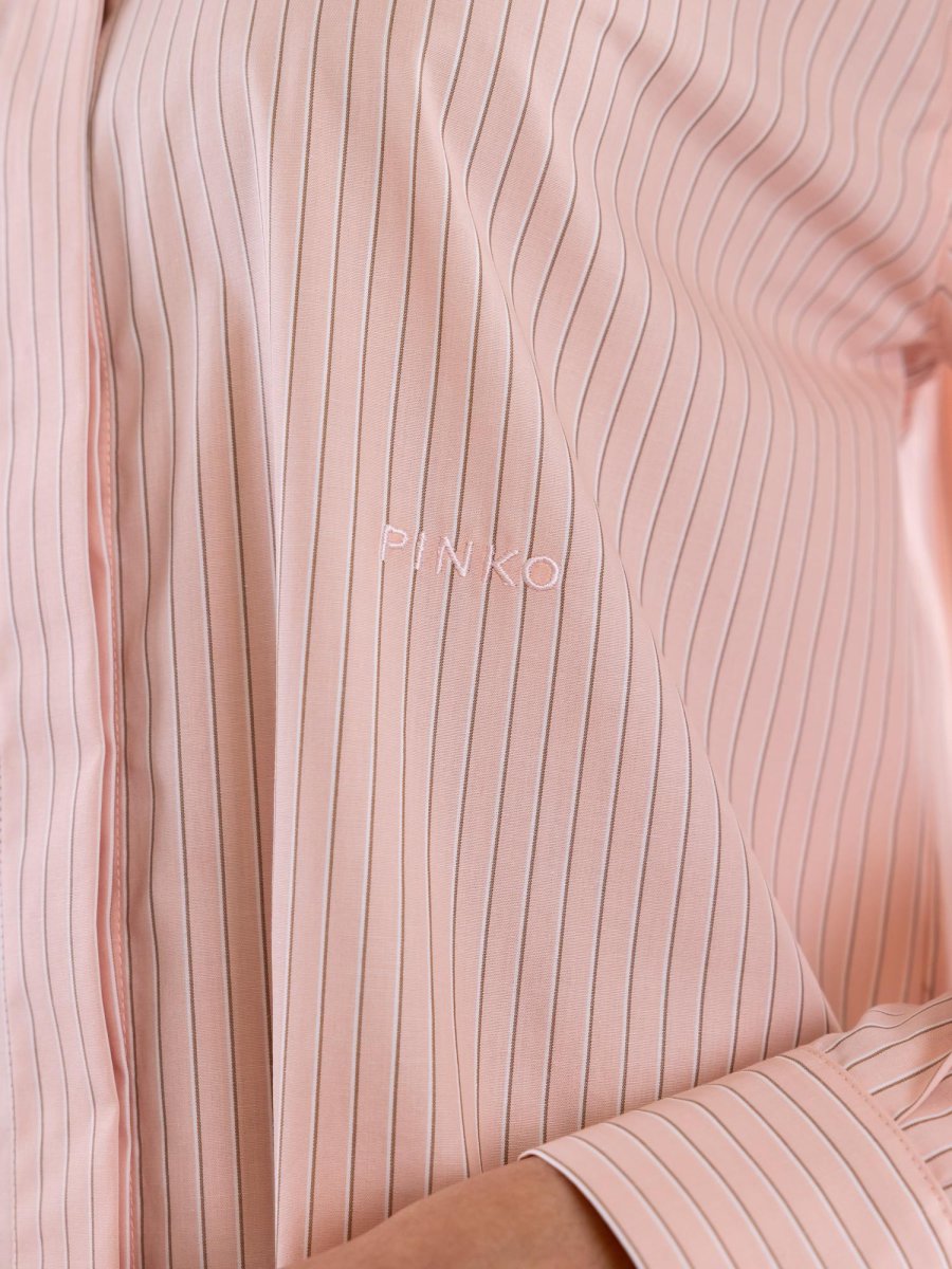 Camicia Bridport oversize in popeline a righe rosa-marrone - immagine 6