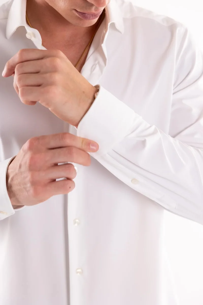 Camicia Active collo francese twill bianca - immagine 6