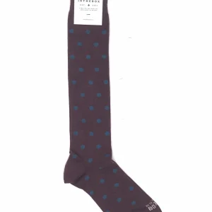 Calzini lungo pois ottanio-marrone