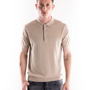 Maglia uomo polo Nito in filo sabbia