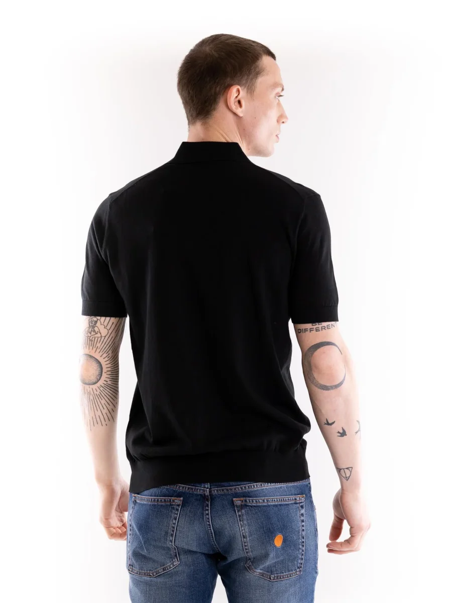 Maglia polo uomo nera - immagine 4