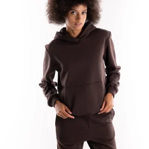 Felpa cappuccio basica con marsupio moro