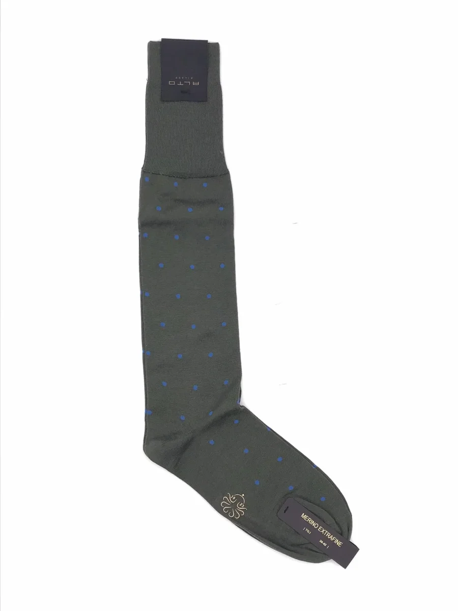 Calzini lunghi Bill pois verde
