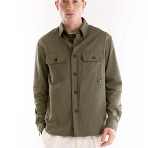 Giacca-camicia uomo verde kaki