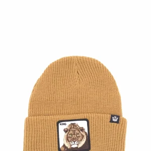 Berretto King effetto maglia ocra