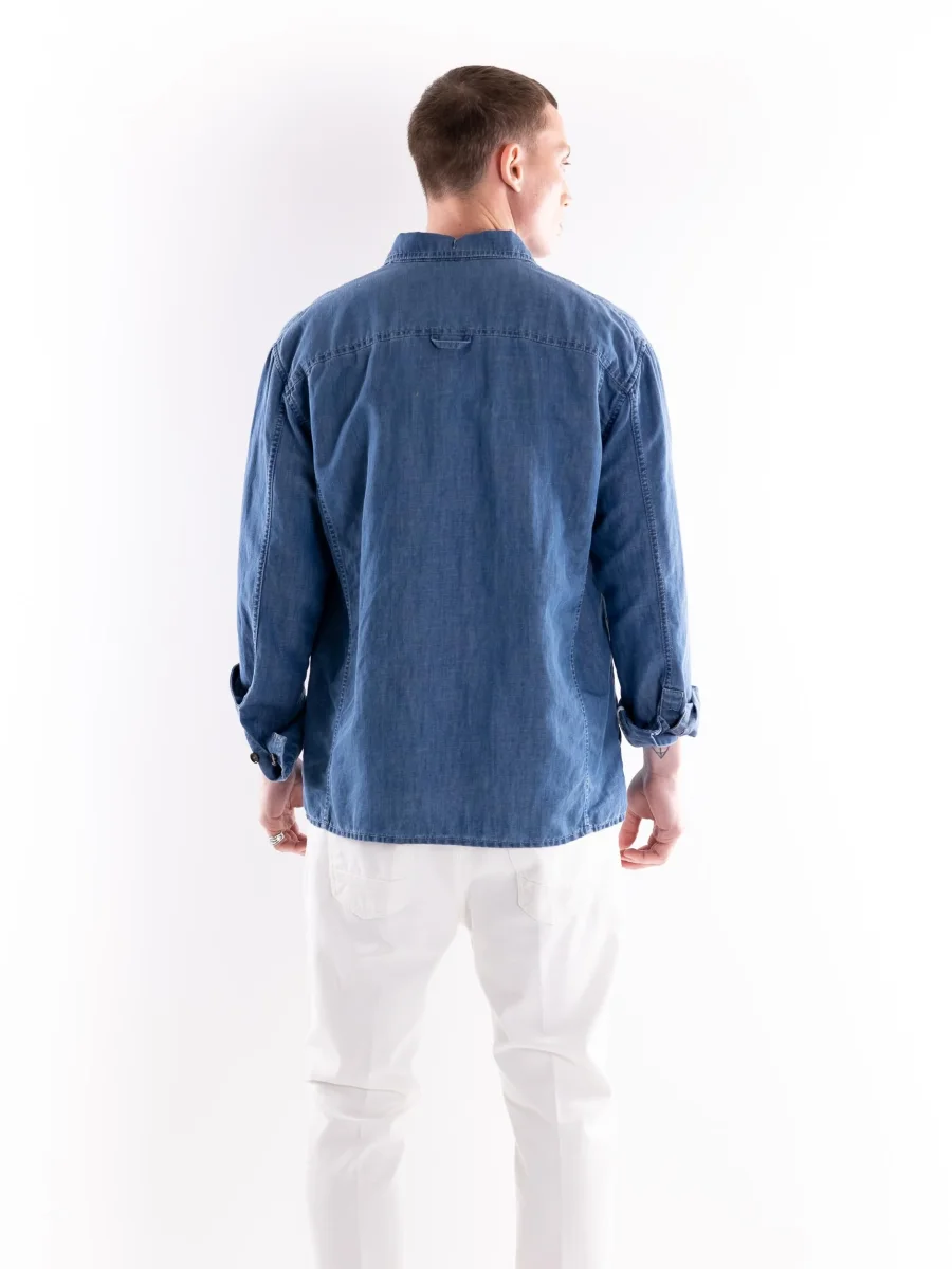 Giacca camicia uomo in jeans - immagine 4
