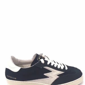 Sneakers uomo retrò in crosta nera