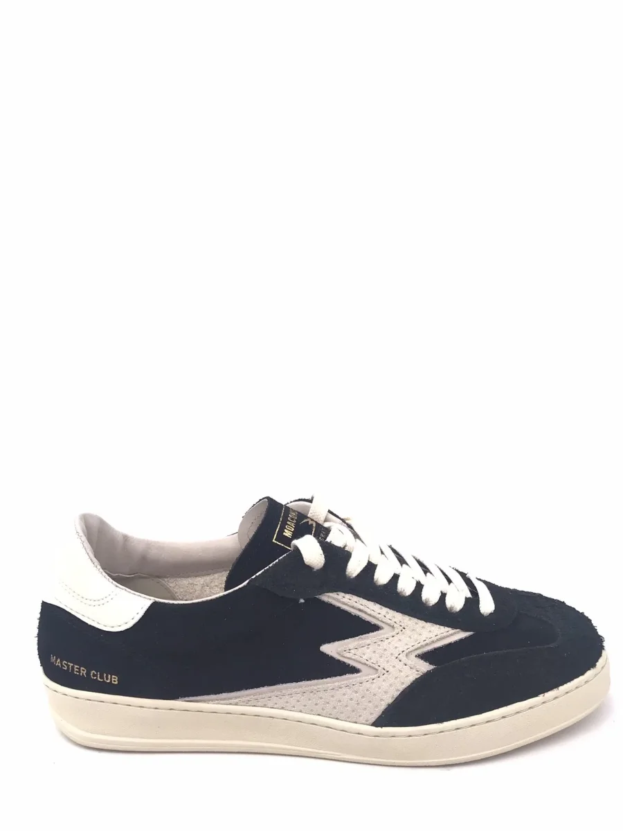 Sneakers uomo retrò in crosta nera