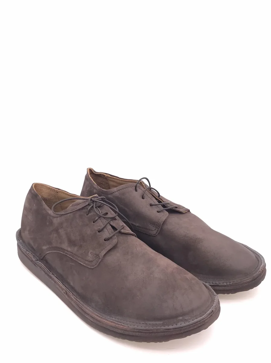 Scarpa allacciata destrutturata in nabuk anticato marrone - immagine 3