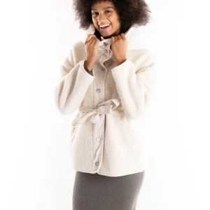 Caban corto Capperi effetto teddy bianco