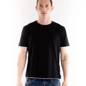 T-shirt uomo in jersey nero-bianco