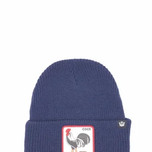 Berretto Cock effetto maglia blu