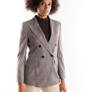 Blazer Rob doppiopetto fluido grigio