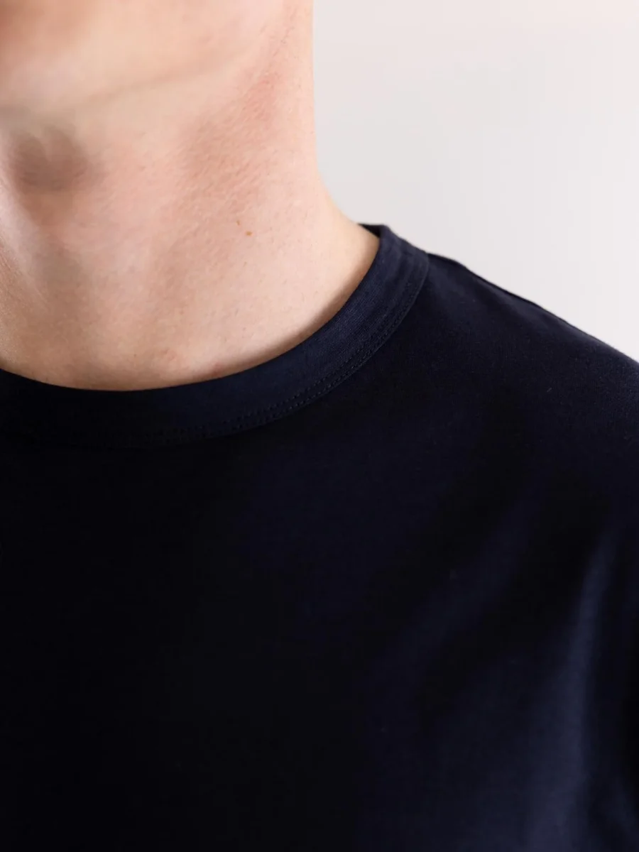 T-shirt uomo in jersey blu-bianco - immagine 6