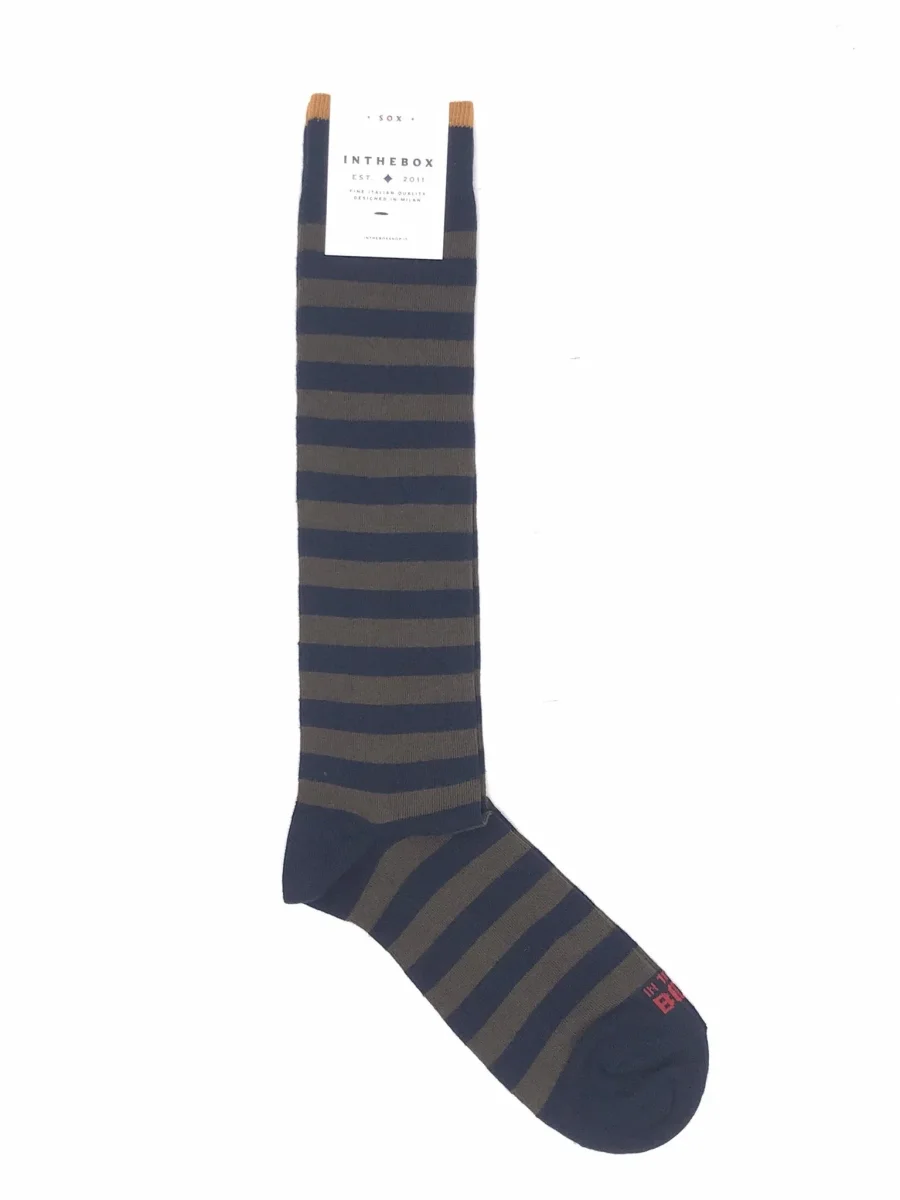 Calzini stripe rugby new verde blu-grigio scuro