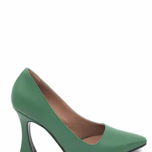 Decolletè Hana in nappa verde edera