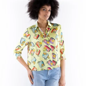 Camicia Spoon in fantasia juice gialla