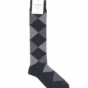 Calzini lungo argyle nero-grigio
