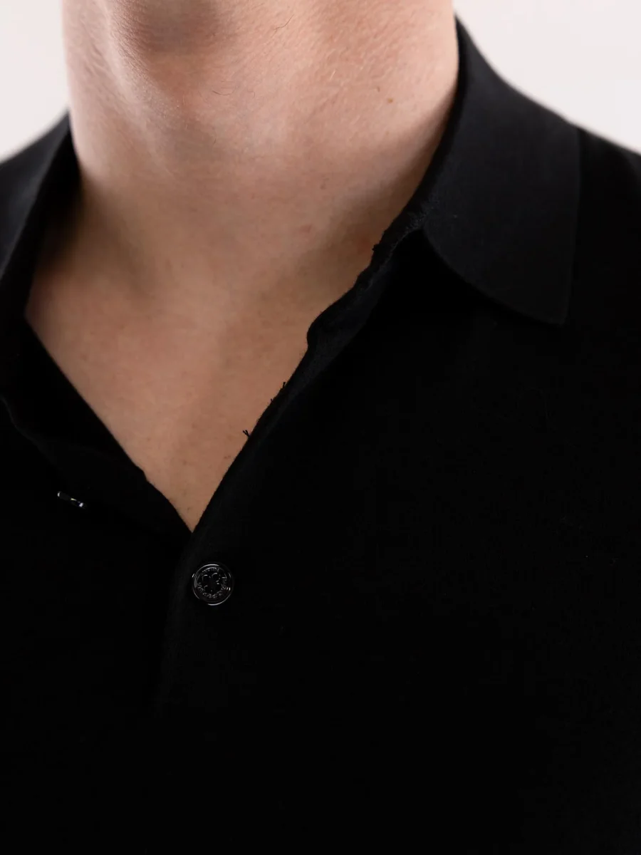 Maglia polo uomo nera - immagine 6