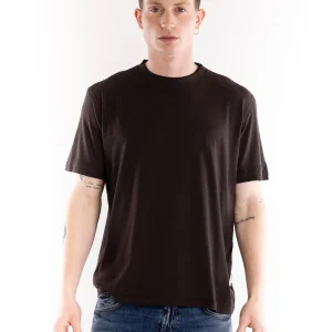 T-shirt uomo jersey marrone
