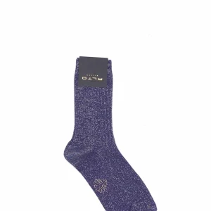 Calzini corti lurex viola