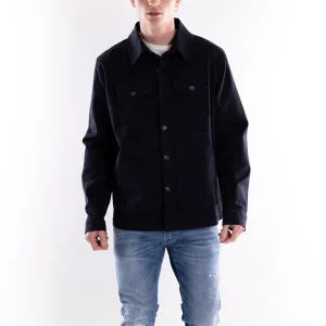 Over shirt uomo blu