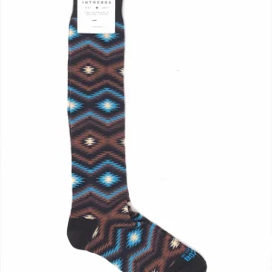 Calzini lunghi ikat marrone
