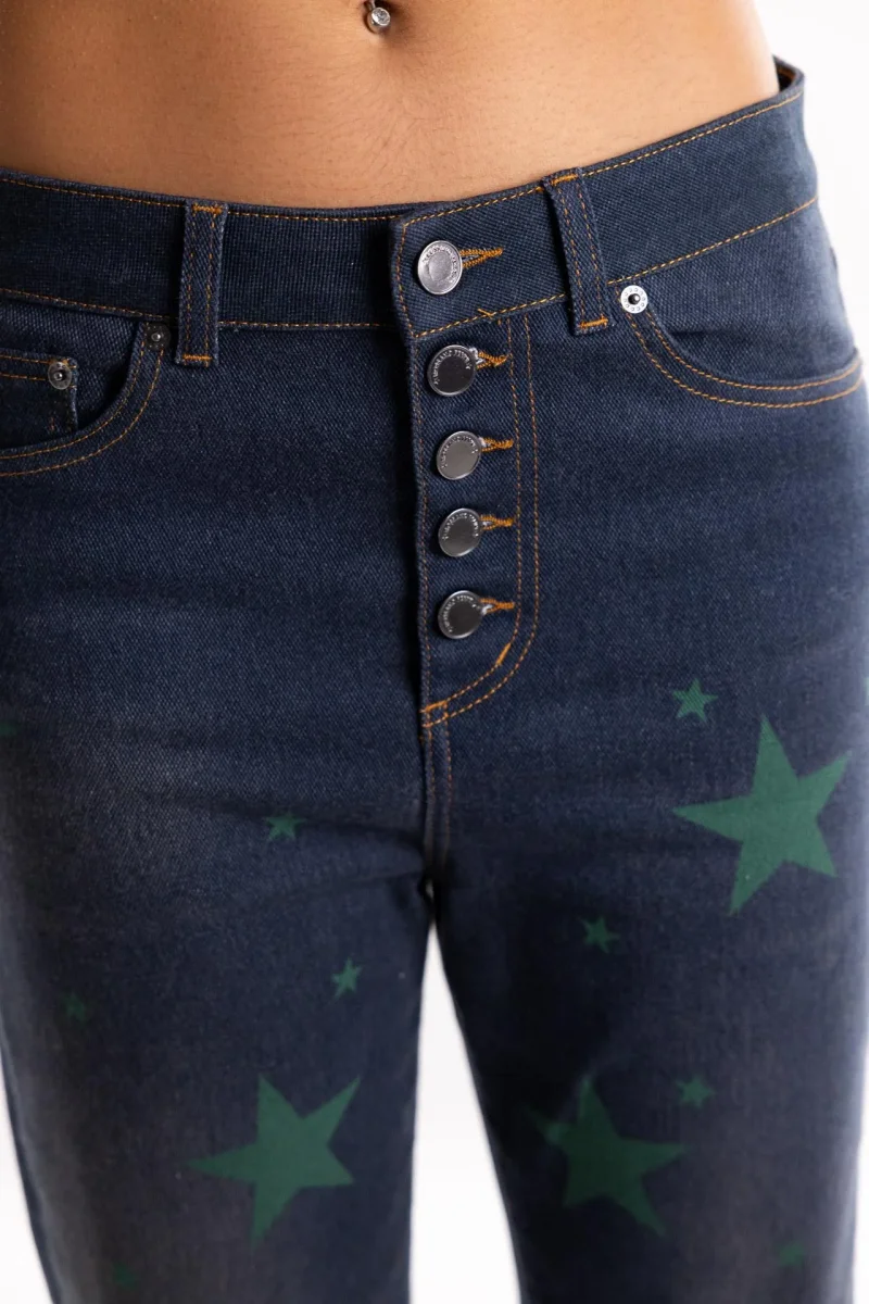 Jeans modello Loose blu stelle verdi - immagine 5