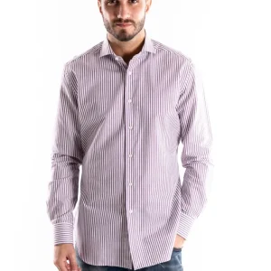 Camicia travel collo francese riga bordò