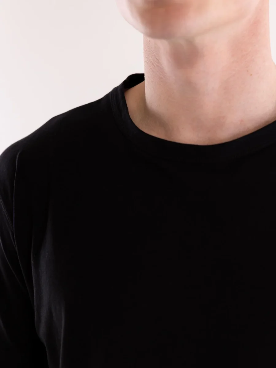 T-shirt uomo in jersey nero-bianco - immagine 6