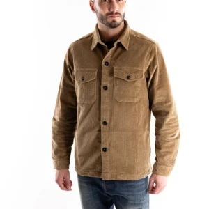 Camicia over in velluto cammello