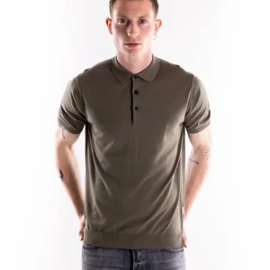 Maglia uomo polo Nito in filo verde militare